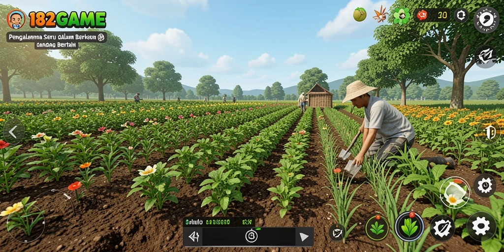 Tampilan gameplay seru dalam bertani di 182GAME.
