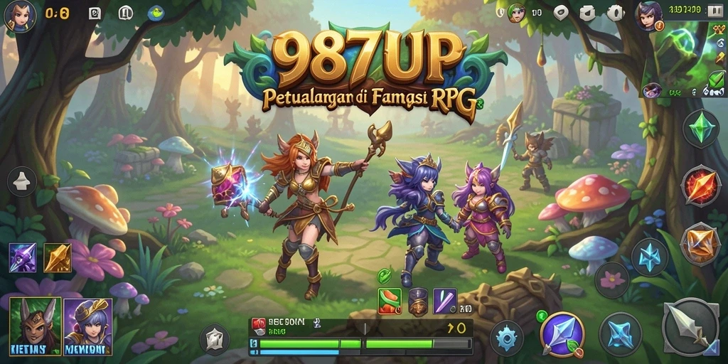 Tampilan screenshot 987UP menunjukkan aksi pertempuran yang menegangkan dalam dunia RPG.
