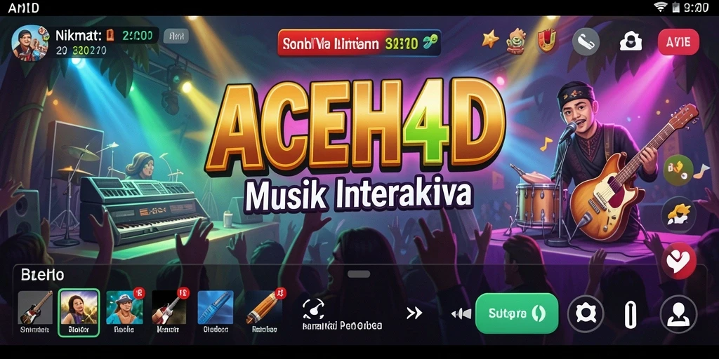 Tampilan gameplay ACEH4D yang menarik dengan elemen musik interaktif.