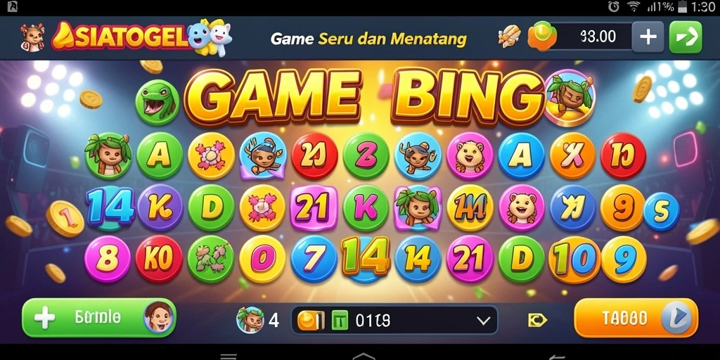 Tampilan gameplay Bingo yang memukau di ASIATOGEL88.