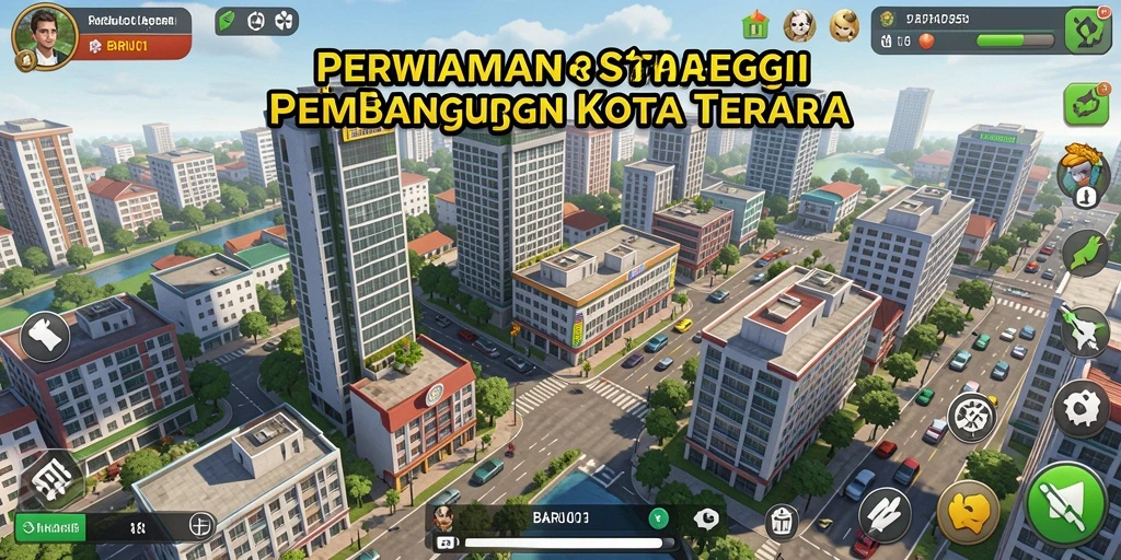 Tampilan gameplay menarik dari BARU01 dengan desain kota yang dinamis.