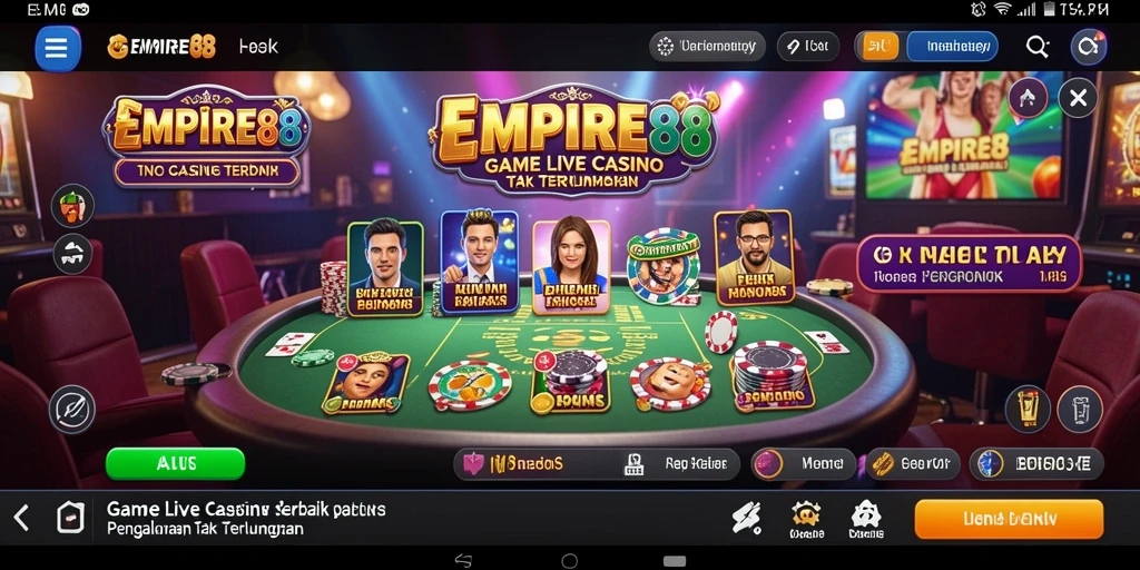 Tampilan gameplay Live Casino yang menarik di EMPIRE88.
