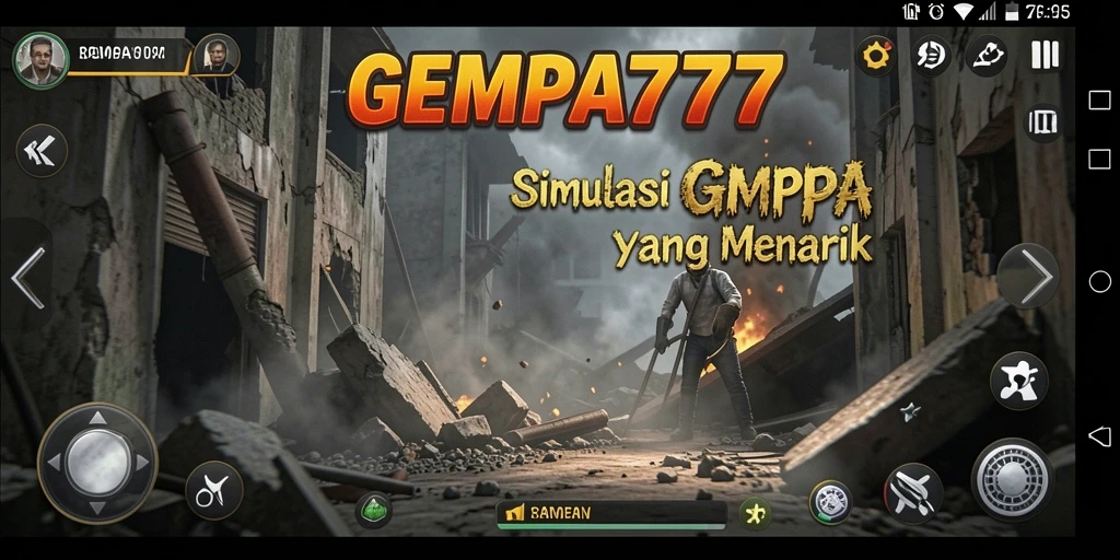 Tampilan mendebarkan saat gempa terjadi dalam game.
