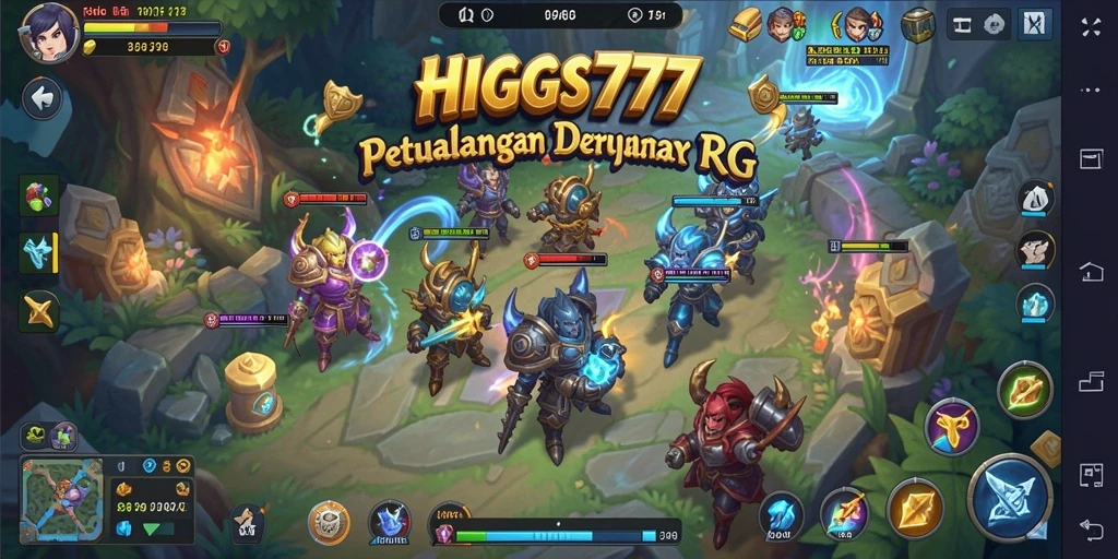 Screenshot menampilkan aksi pertempuran seru dalam HIGGS777.