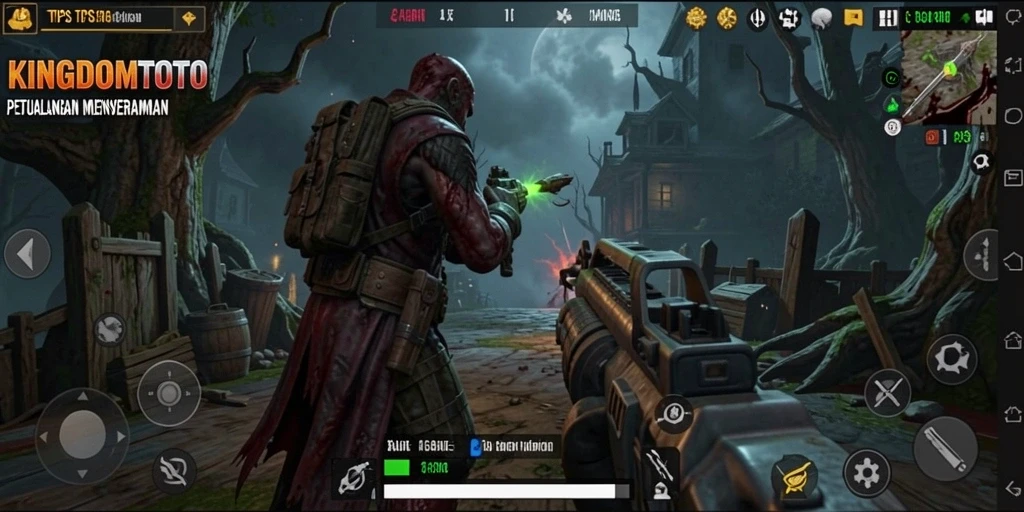 Screenshot KINGDOMTOTO menunjukkan aksi seru dalam pertempuran TPS.