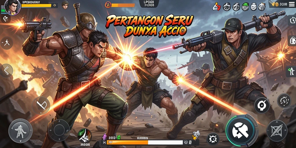 Screenshot gameplay LPO88 menampilkan aksi pertempuran intens yang mendebarkan.