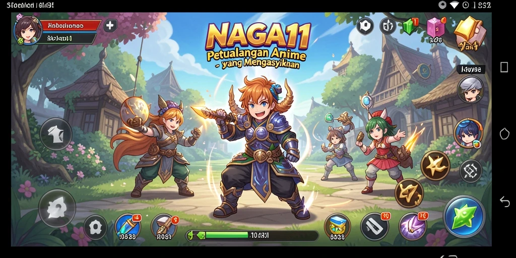 Tampilan gameplay seru dan karakter Anime yang menarik di NAGA11.