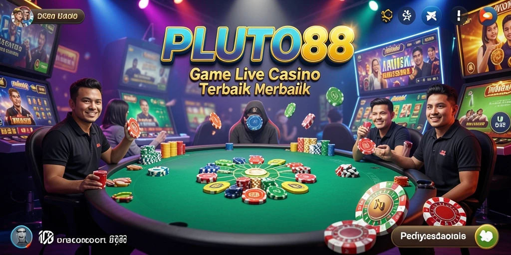 Tampilan gameplay Live Casino yang mendebarkan dan interaktif di PLUTO88.