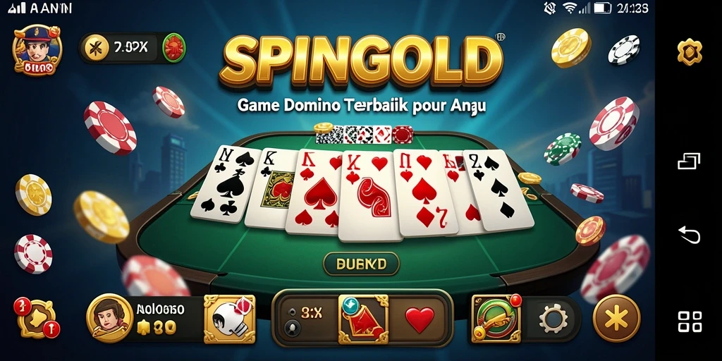 Tampilan gameplay seru dalam SPINGOLD yang menampilkan Domino.