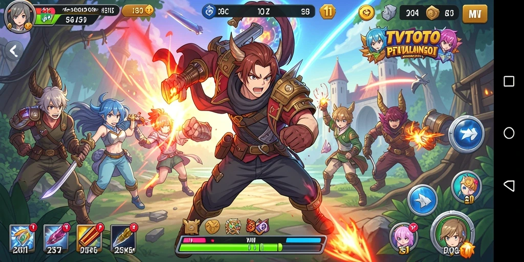 Screenshot gameplay TVTOTO dengan karakter Anime yang menarik.
