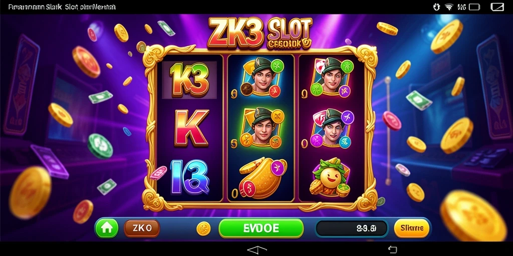 Screenshot menampilkan tampilan gameplay seru ZK3 dengan simbol menarik.